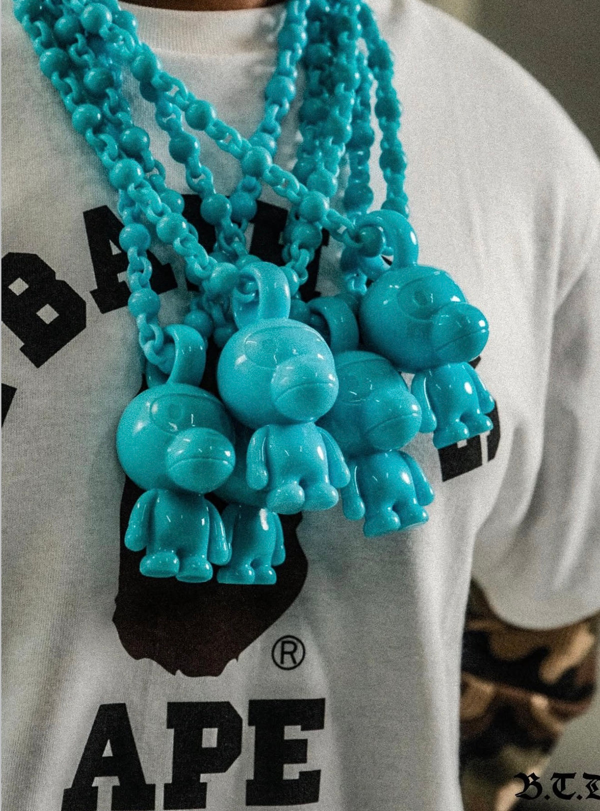 The BAPE chain (inspired by pharrell williams and nego) pharrell williams is a heavy influence in my art. so it was only right i pay homage to him in way that made since to me. also i just wanted to make a bape chain.